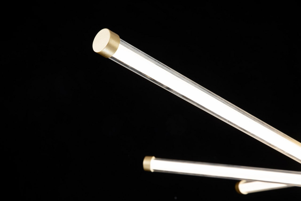 Lámpara LED Lineal Techo Salón FUSION | Oro 8 Luces CCT