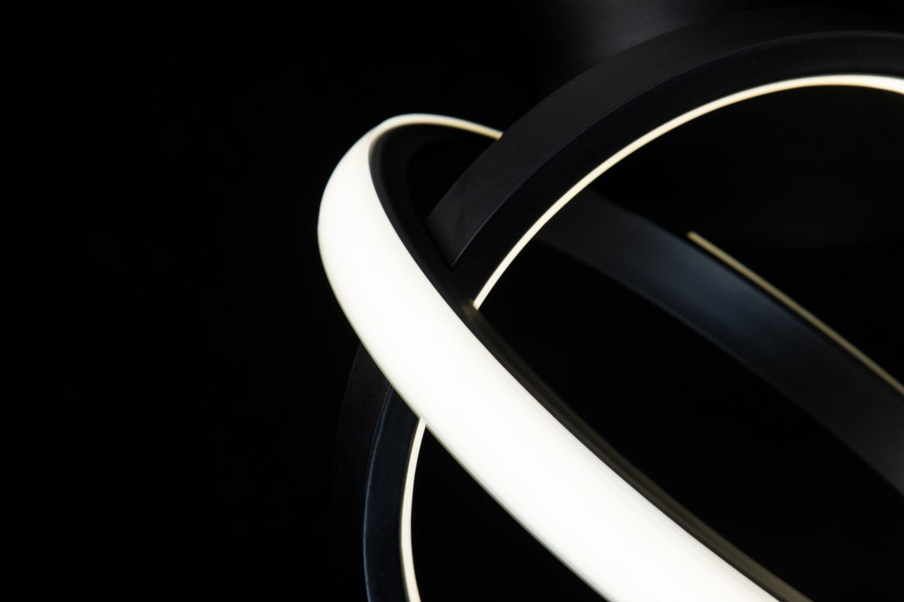 Plafón LED Aros Esféricos Salón VIAN | Negro 4500K Luz Natural