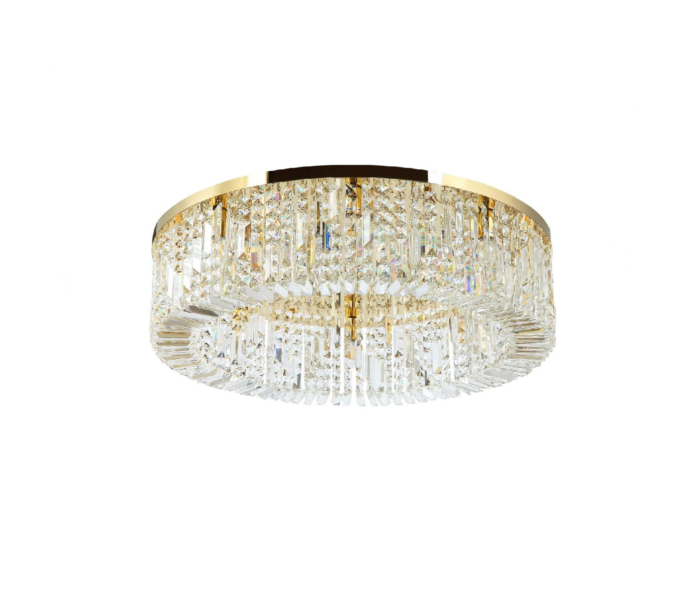 Plafón Cristal Circular Salón FANTASY | Dorado Ø60 cm E14