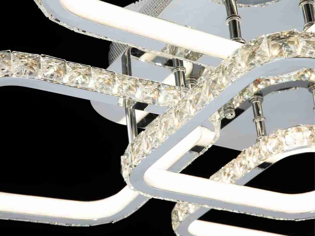 Lámpara LED Cuadrada Techo Salón DIAMANT | Cromo CCT