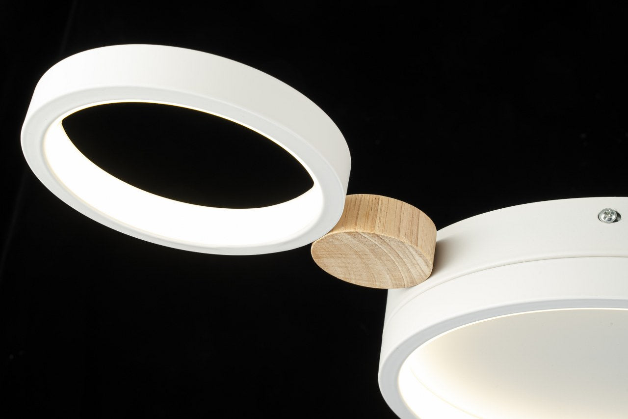 Plafón LED Nórdico Techo Salón NORDIC | Blanco/Madera CCT