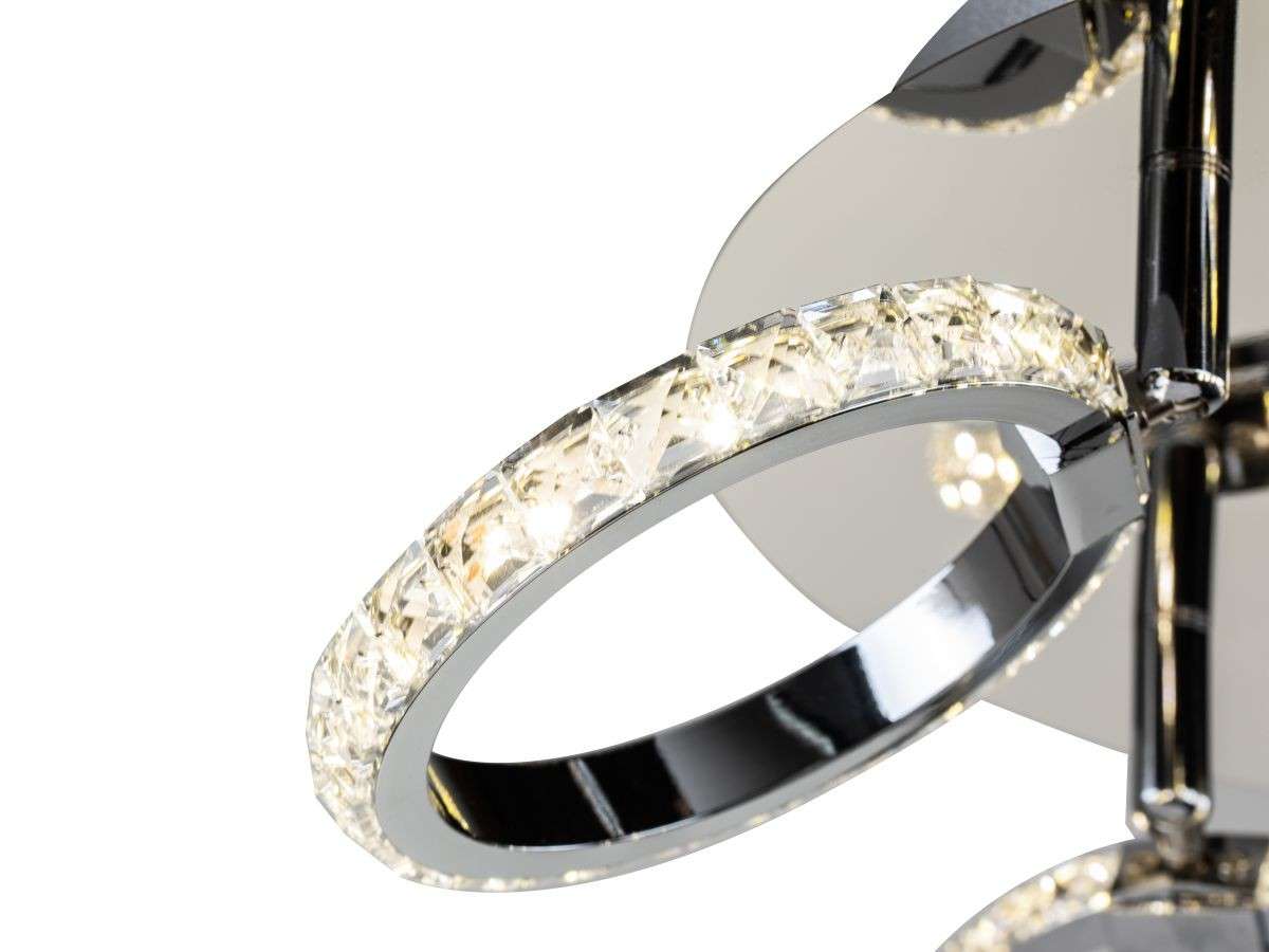 Plafón LED Aros Circular Salón MIRMAR | Cromo 4 Luces 4000K