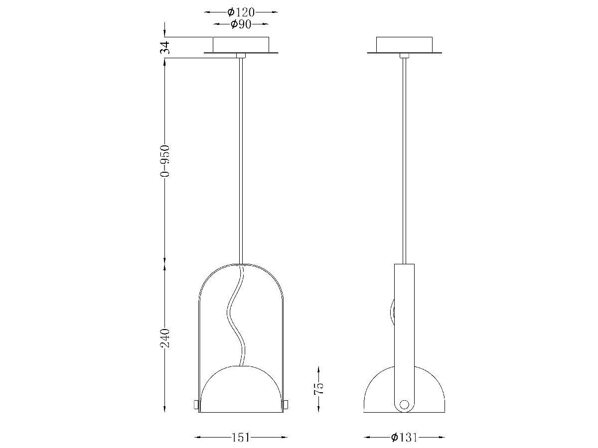 Lámpara colgante ALCOR LP5003-1P