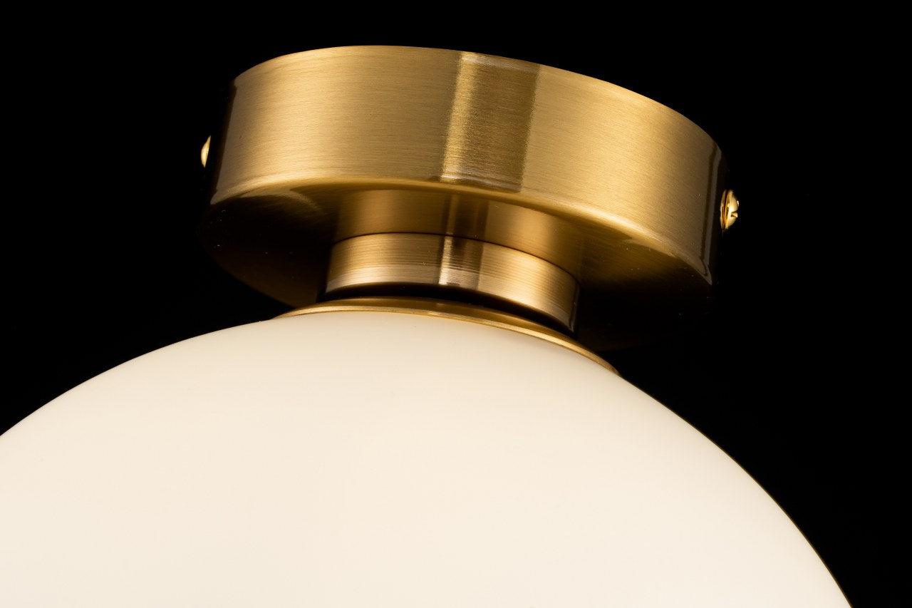 Plafón Esférico Cristal Opal Salón MONER | Oro 1 Luz E27
