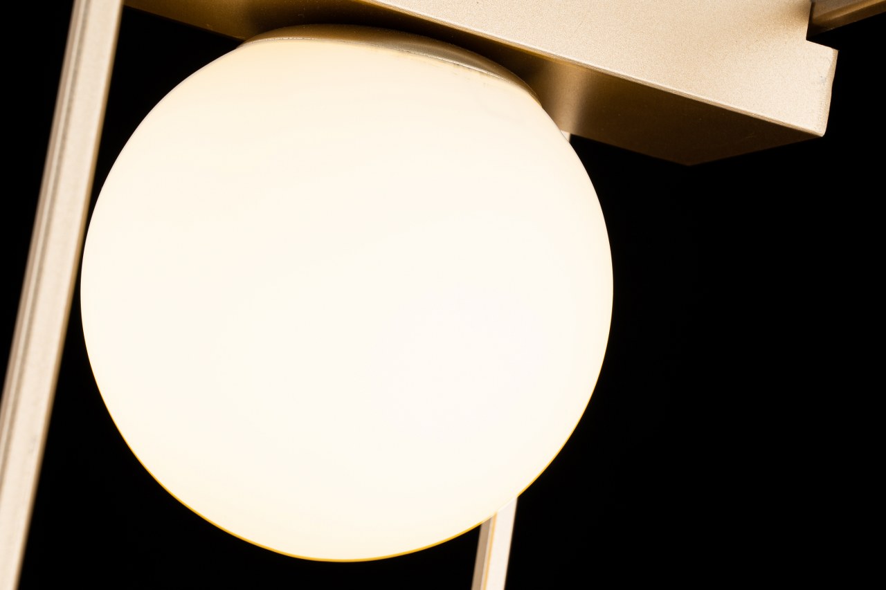 Plafón Cubo Metal Salón MONER | Oro Cristal Opal 1 Luz G9