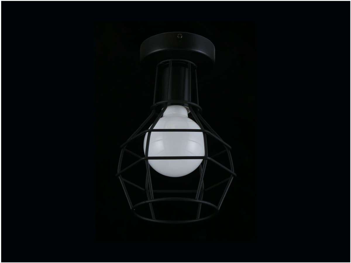 Plafón Metal Geométrico Techo Salón RETTI | Negro 1 Luz E27