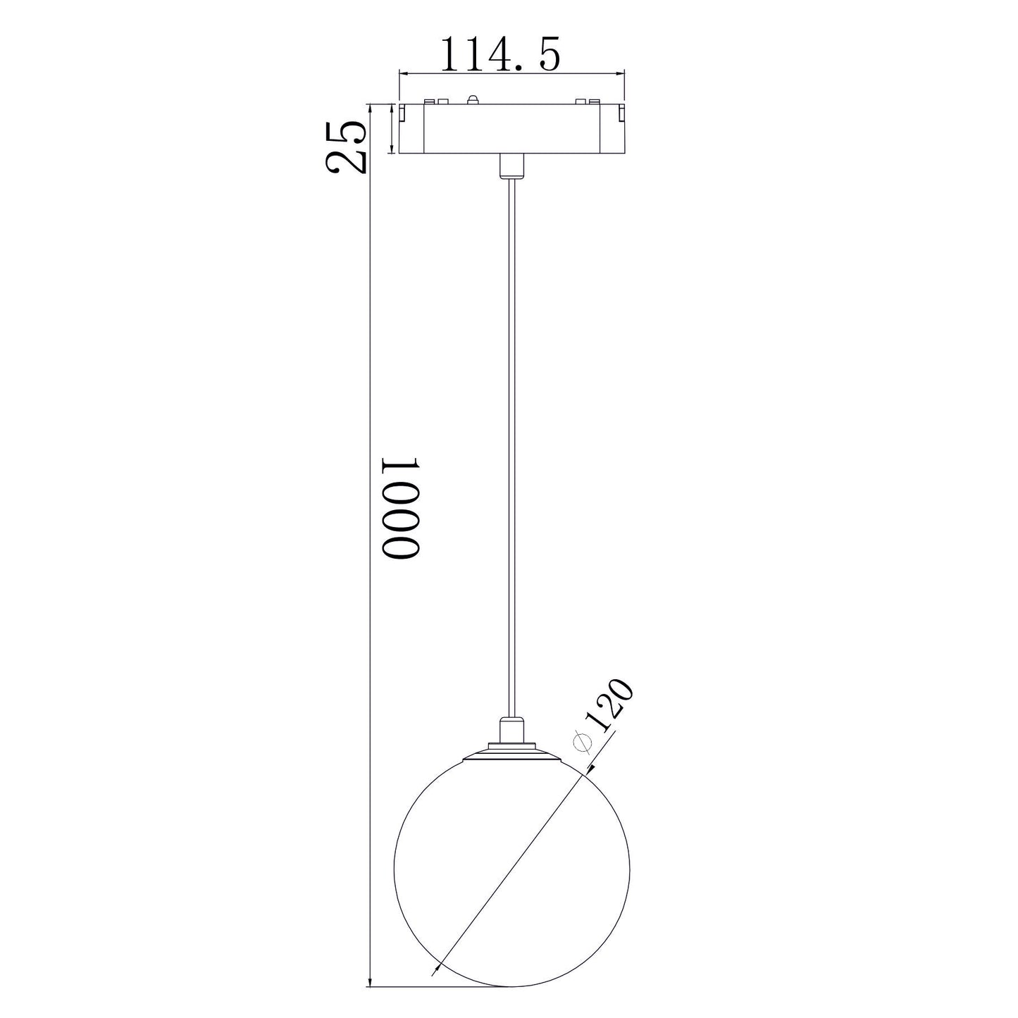 Serie SLIM Colgante LED Para Carril Magnético - LP9110-5W-BK