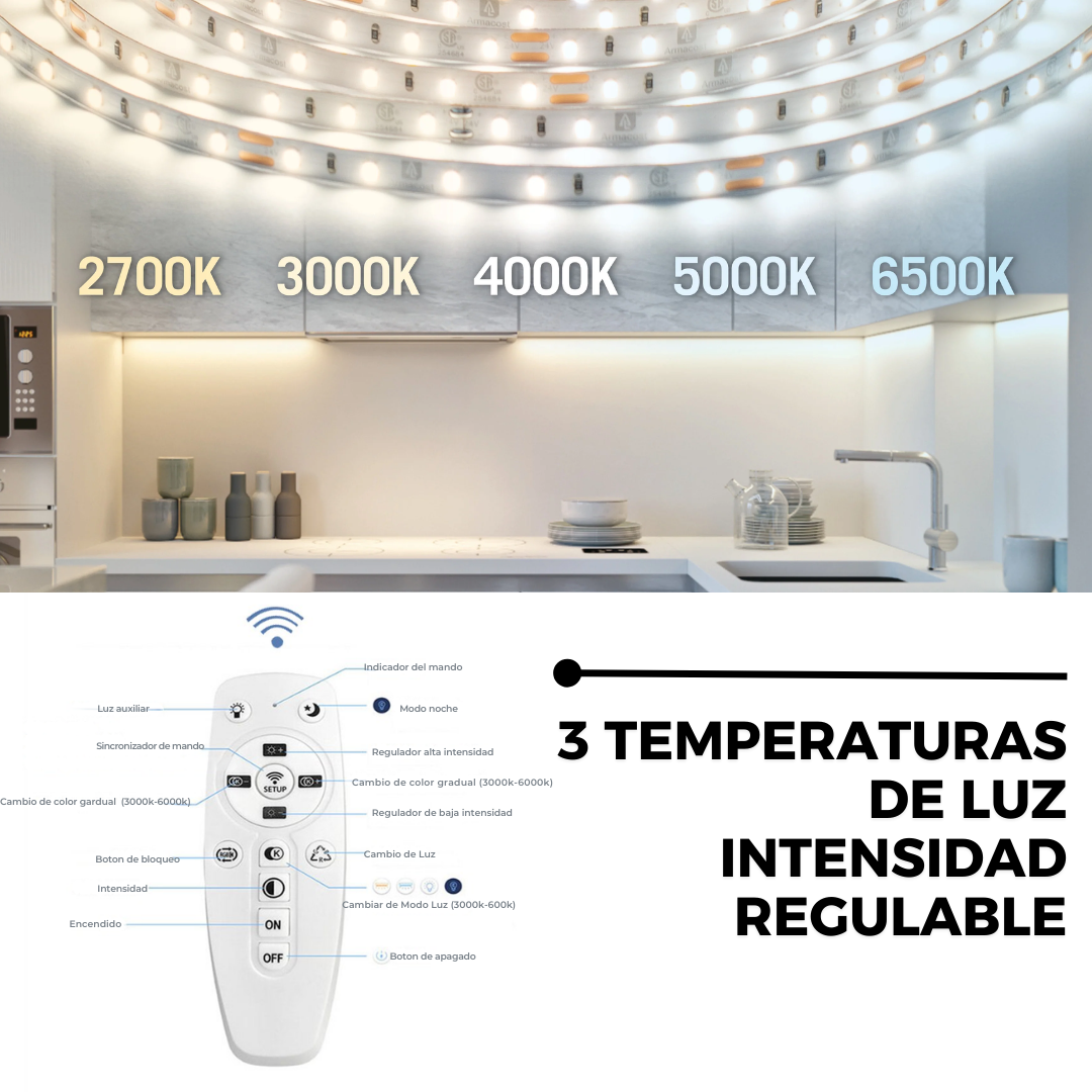 Lámpara LED Cuadrada Techo Salón ROBOX | Blanco 6 Marcos CCT