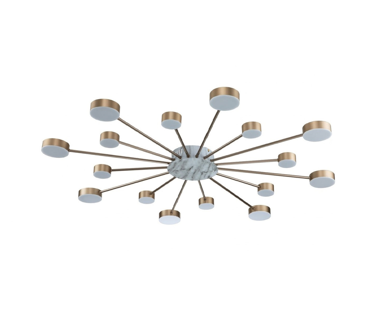 Lámpara LED Metal Radial Salón EYE | Dorado 16 Luces CCT