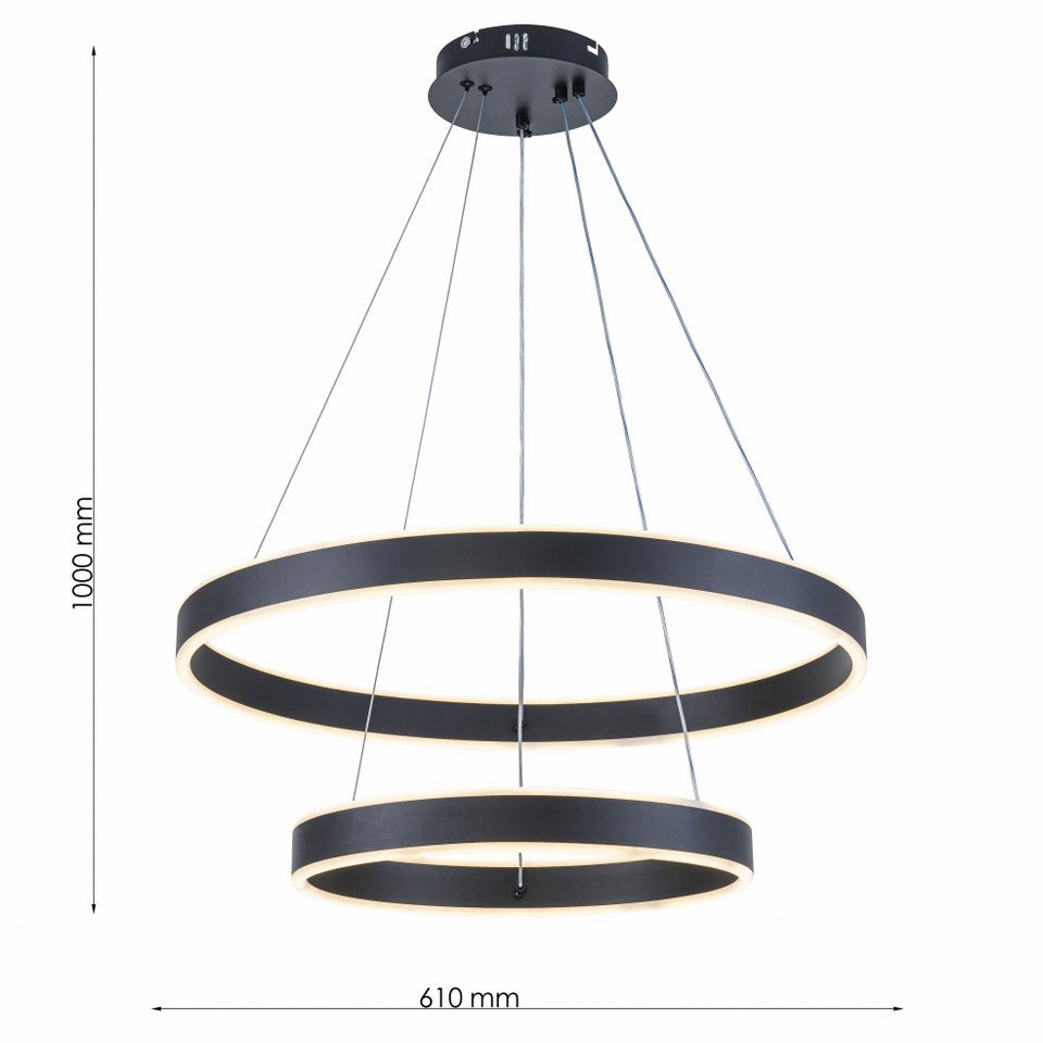 Lámpara Colgante LED Helix | Negro CCT Atenuable - FL6032-2P