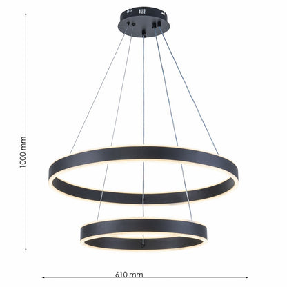 Lámpara Colgante LED Helix | Negro CCT Atenuable - FL6032-2P