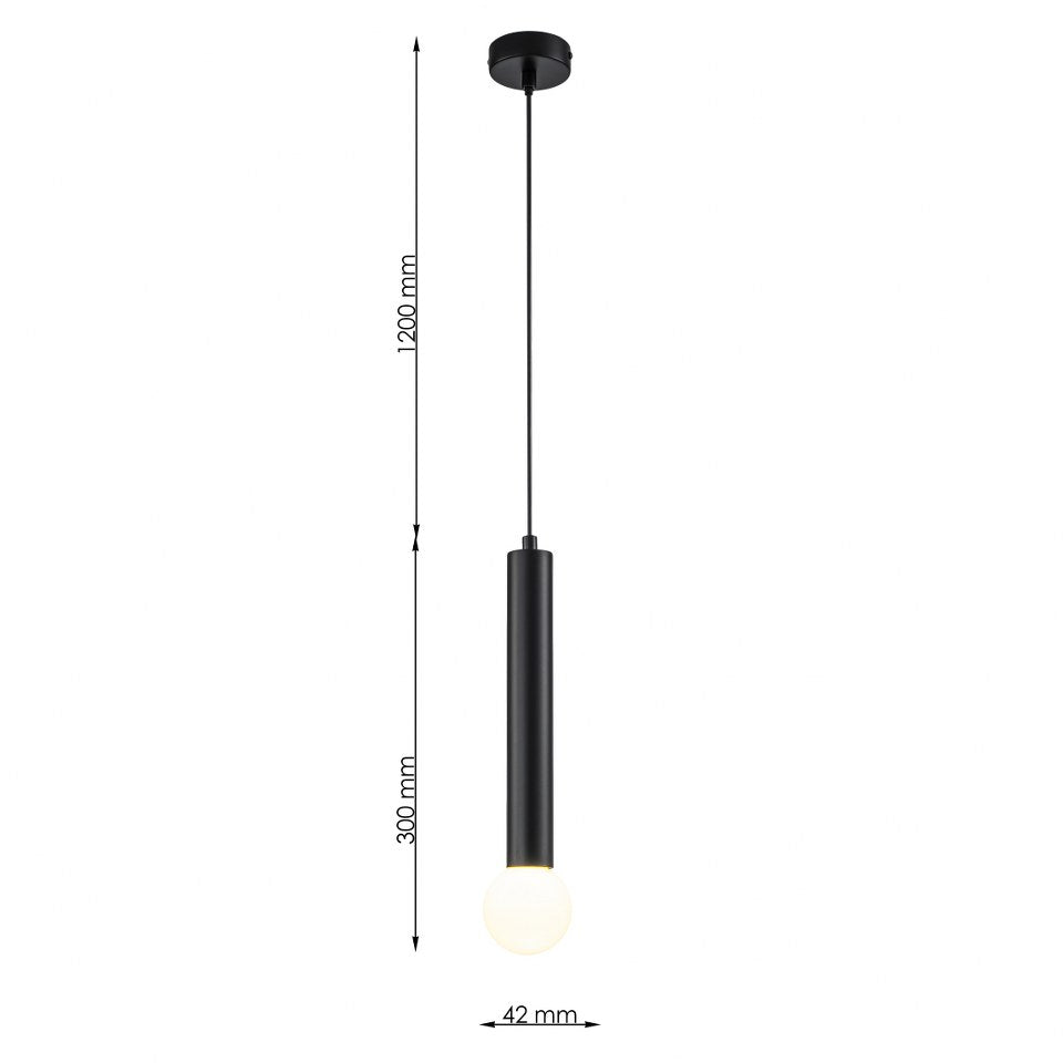 Lampara Colgante tipo foco E27 Negro