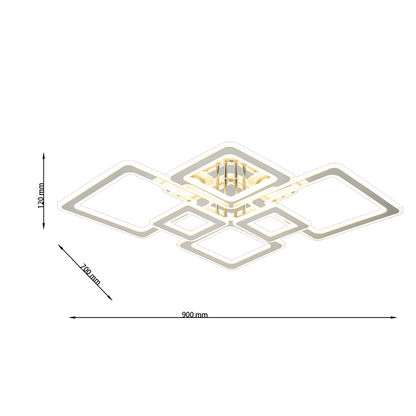 Lampara con 6 Cuadros Led Gris