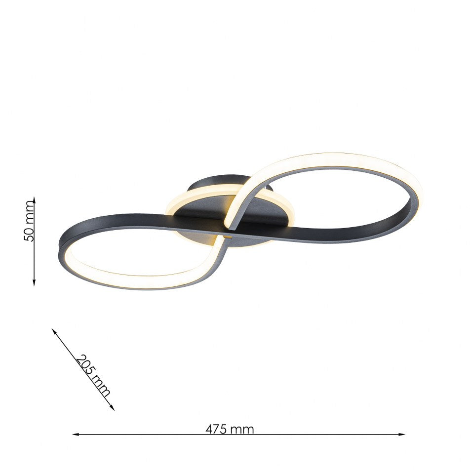 Lámpara de techo LED LOOP Negra | FL6012-C