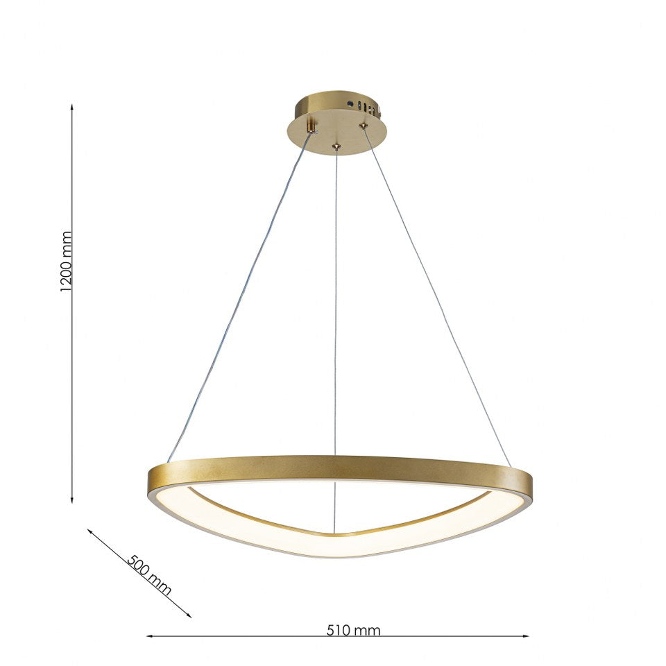 Lámpara Colgante LED Triangular | Negra/Blanca/Dorada CCT | FL6592-D51P
