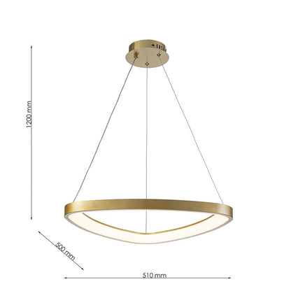 Lámpara Colgante LED Triangular | Negra/Blanca/Dorada CCT | FL6592-D51P