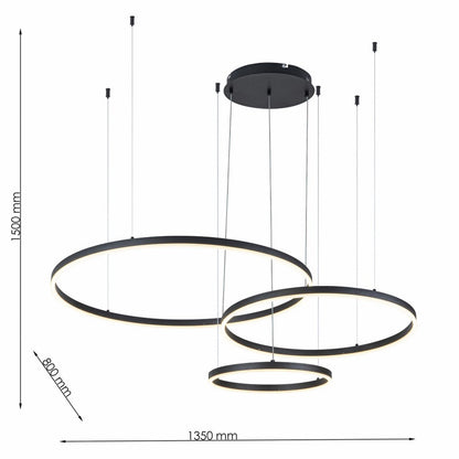 Lámpara Colgante LED Helix | Negro CCT Atenuable - FL6035-3P