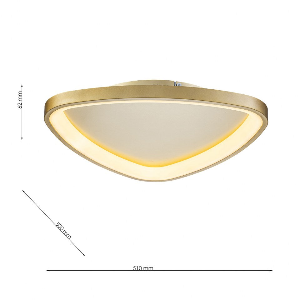 Plafón LED Triangular Techo Salón NOVA | Negro Ø51 cm CCT