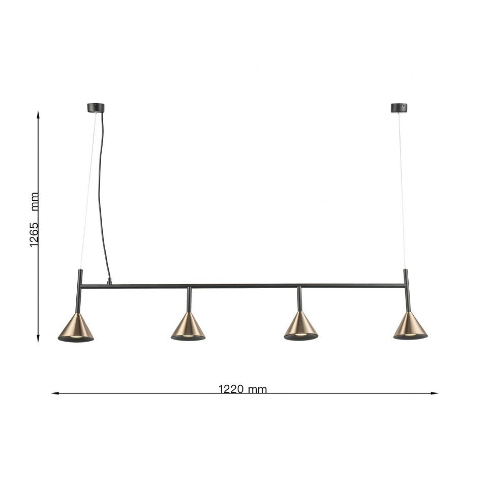 Lampara Colgante Con Tres Focos Bronce