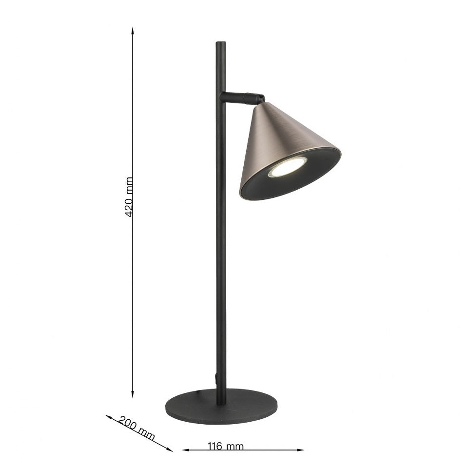 Lampara De Mesa Foco Moderno Gris