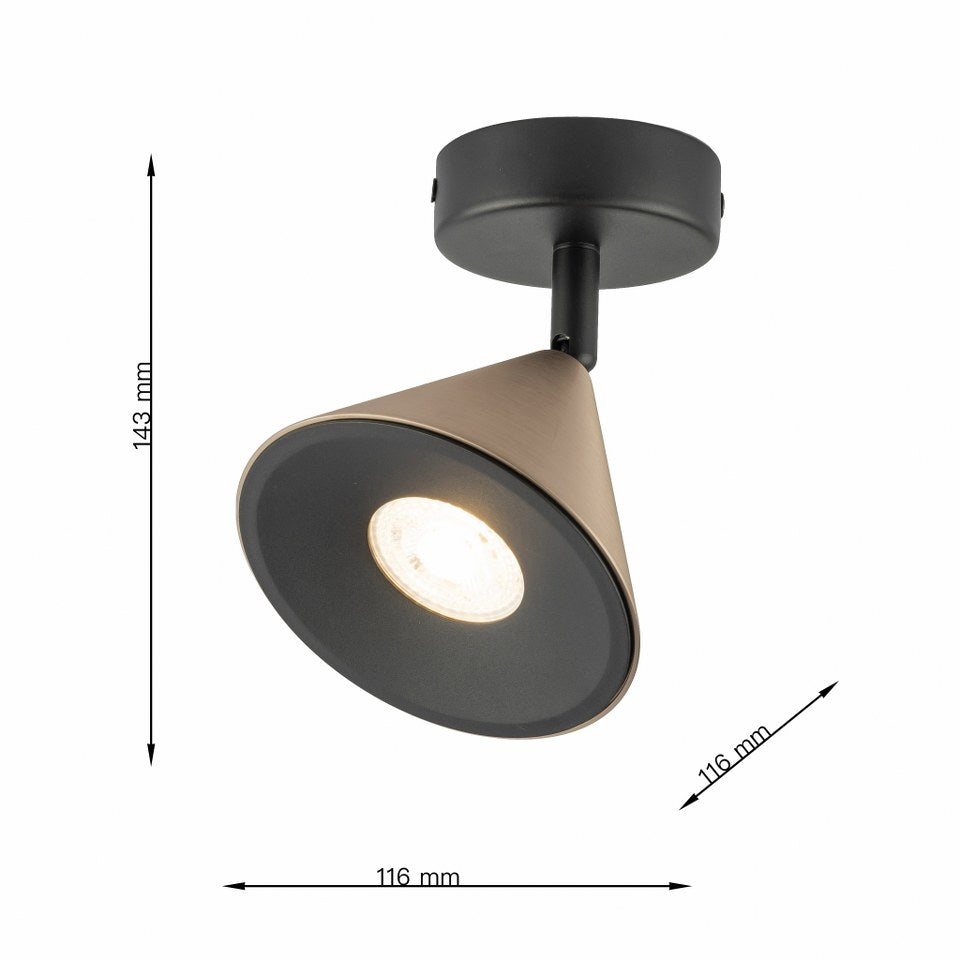 Foco Superficie GU10 Horn Bronce