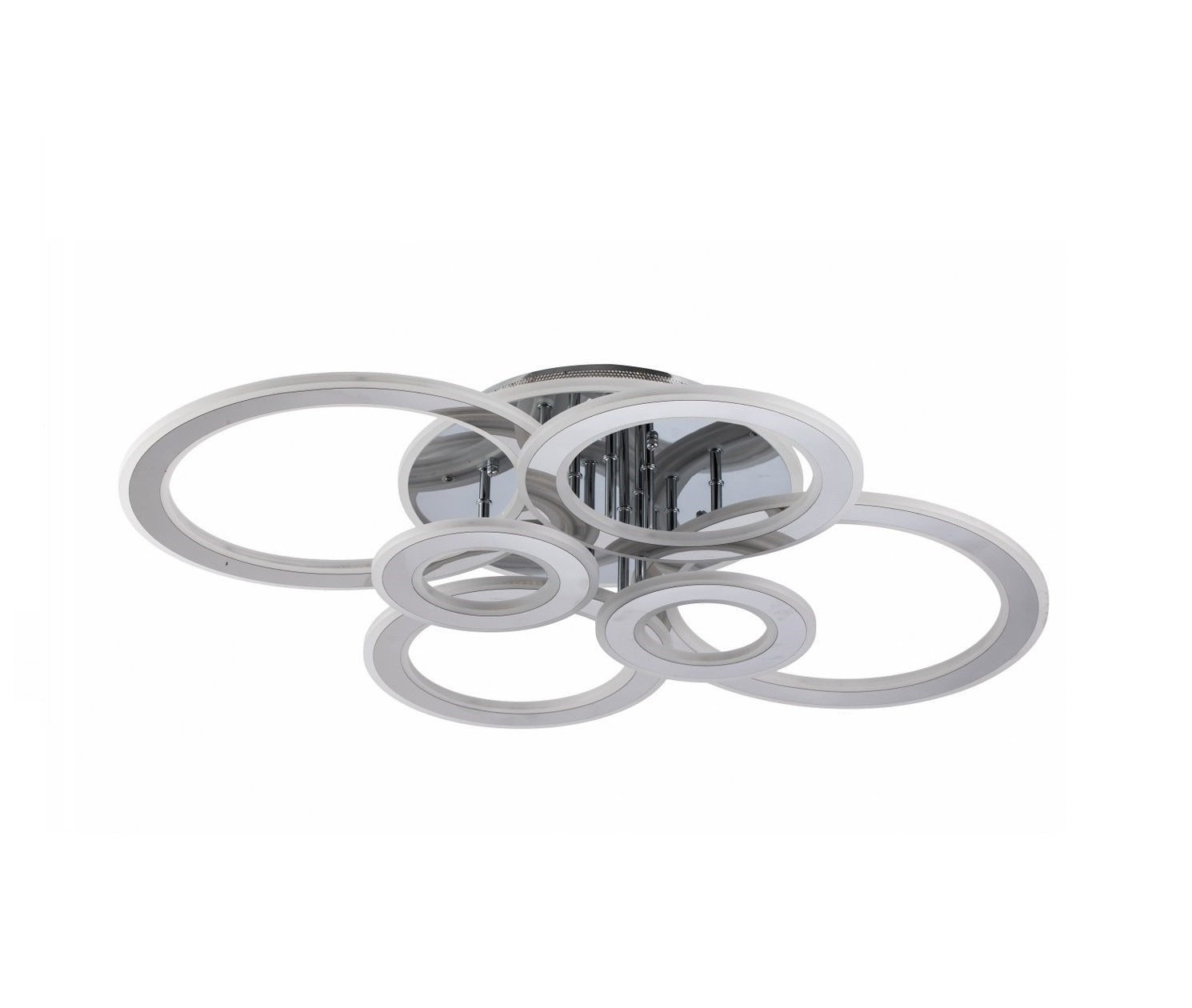 Lampara de 6 Aros Led Integrado CCT Regulable con Mando Gris