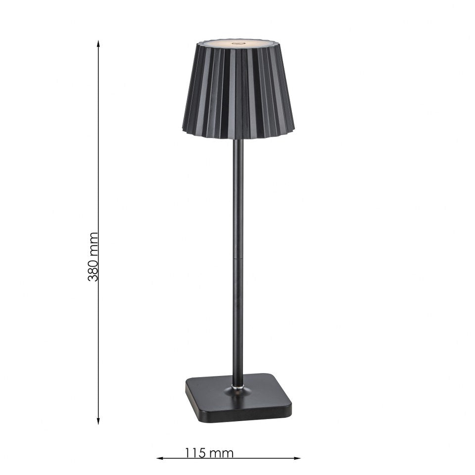 Lampara De Mesa Portatil Con Bateria CCT Negro