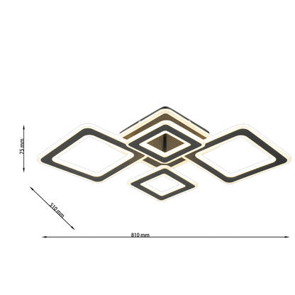 Lámpara de techo con 4 LEDS Negro