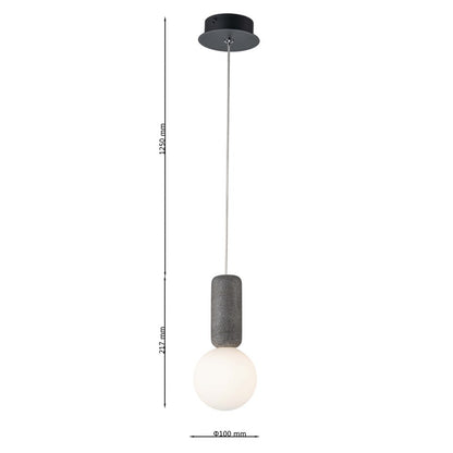 Lampara concrete Negro