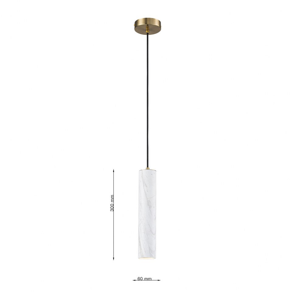 Lampara Colgante De Marmol Led Integrado Blanco