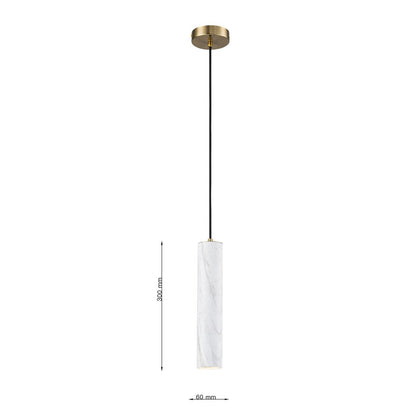 Lampara Colgante De Marmol Led Integrado Blanco