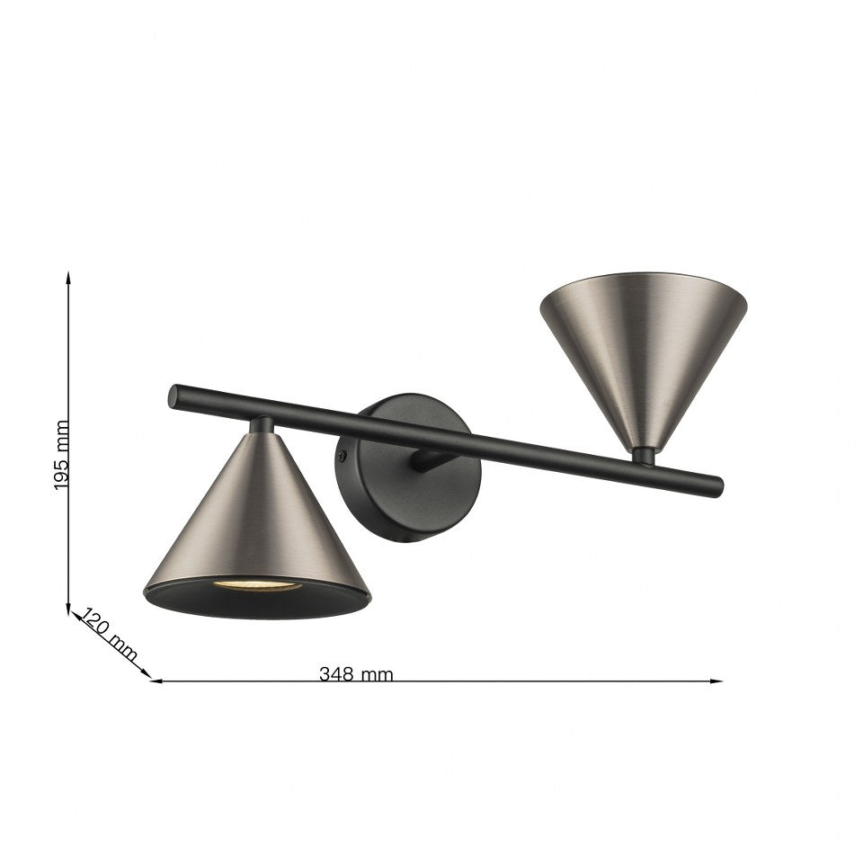 Aplique De Pared Con Dos Focos GU10 Gris 