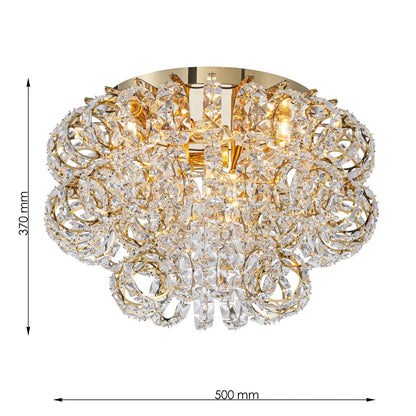 Plafón Cristal Circular Salón RINGLUX | Dorado Ø50 cm E14