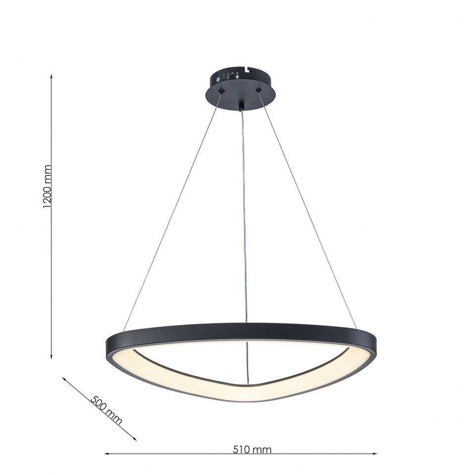 Lámpara Colgante LED Triangular | Negra/Blanca/Dorada CCT | FL6592-D51P