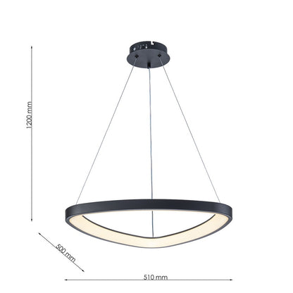 Lámpara Colgante LED Triangular | Negra/Blanca/Dorada CCT | FL6592-D51P