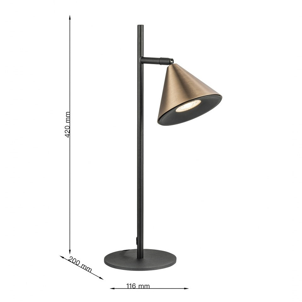 Lampara De Mesa Foco Moderno Bronce