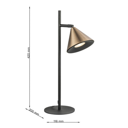 Lampara De Mesa Foco Moderno Bronce