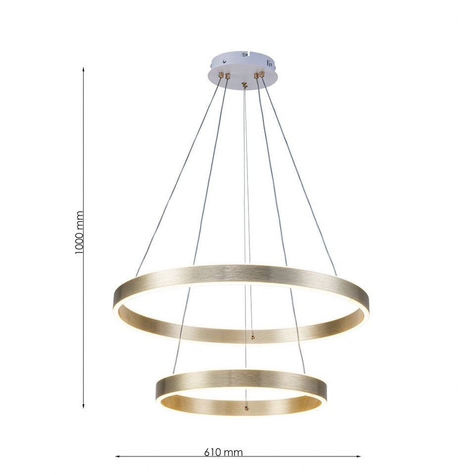 Lámpara Colgante LED Helix | Dorado CCT Atenuable - FL6034-2P