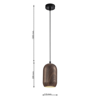 Lampara Colgante Simulación Madera Marrón