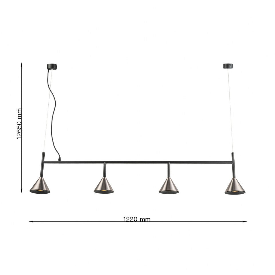 Lampara Colgante Con Tres Focos Gris