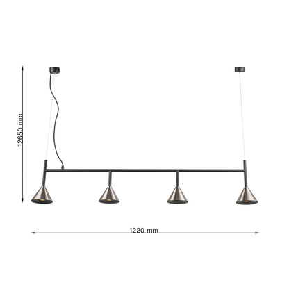 Lampara Colgante Con Tres Focos Gris