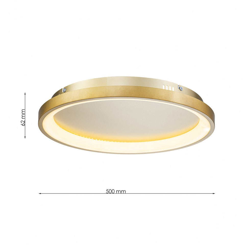 Plafón LED Circular Techo Salón NOVA | Negro Ø50 cm CCT