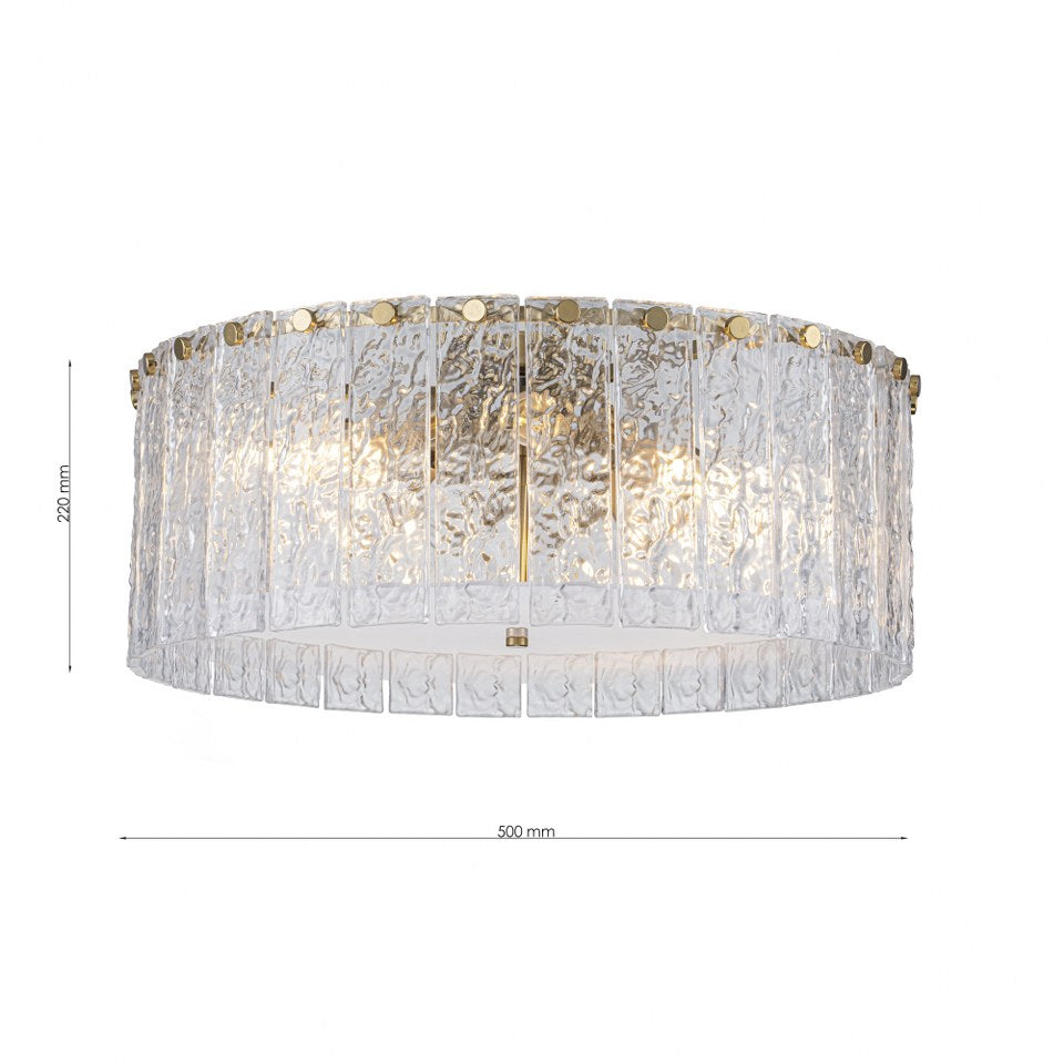 Plafón Cristal Circular Salón CRYSTALON | Dorado Ø50 cm E14