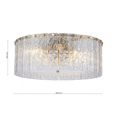 Plafón Cristal Circular Salón CRYSTALON | Dorado Ø50 cm E14
