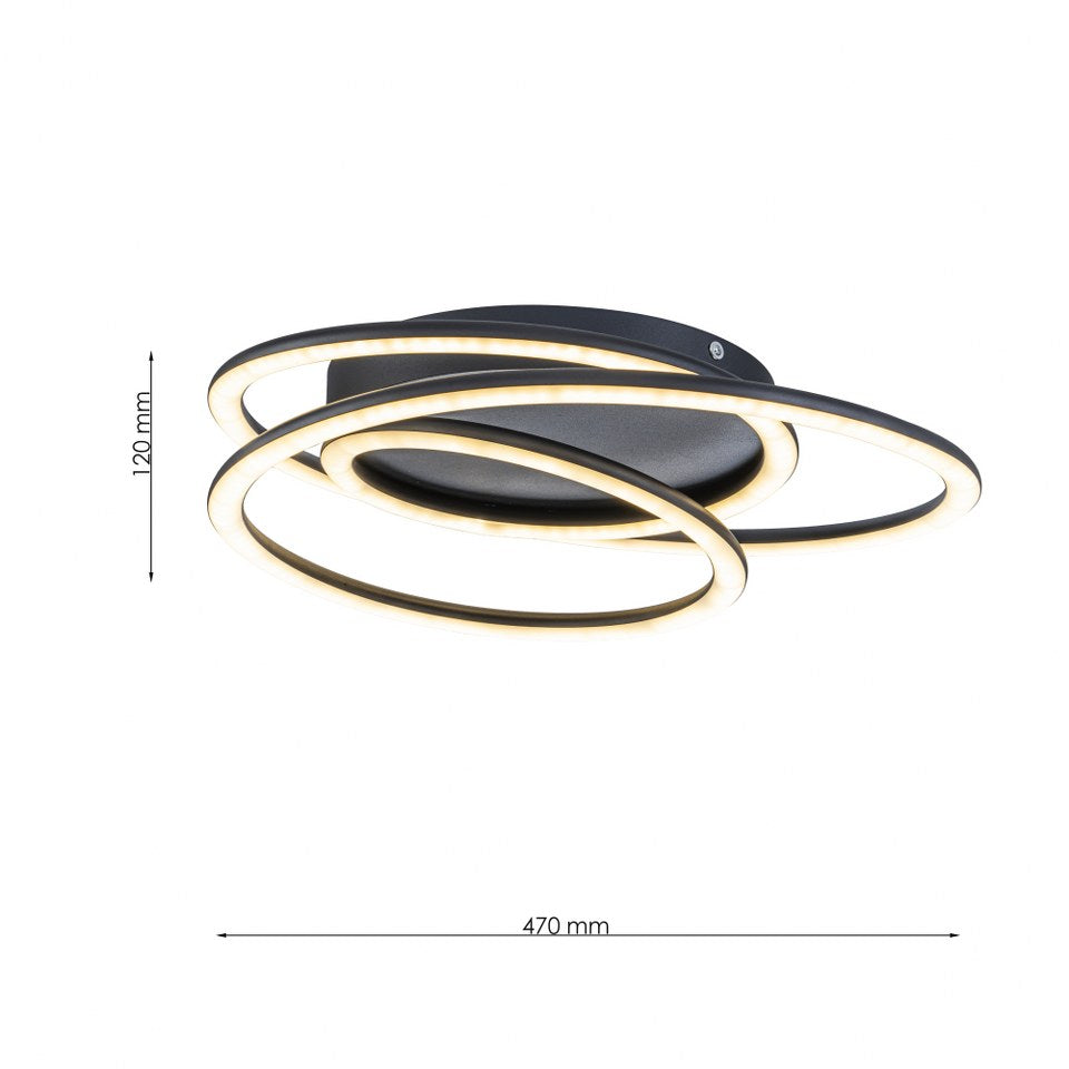 Lámpara LED Aros Circular Salón NEXUS | Negro Atenuable CCT