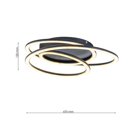 Lámpara LED Aros Circular Salón NEXUS | Negro Atenuable CCT