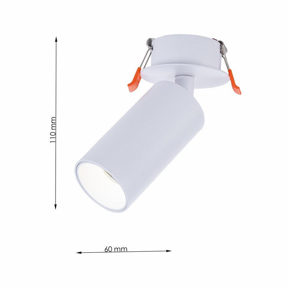 Foco orientable empotrado con LED de color Blanco