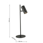 Lampara De Mesa Foco Moderno Negro