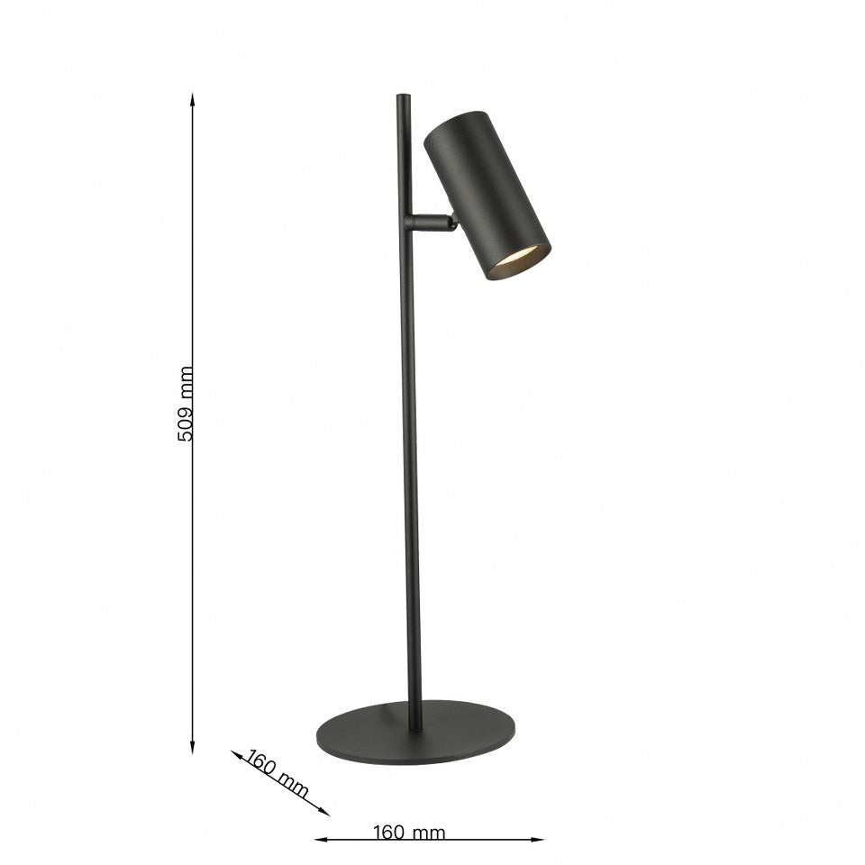 Lampara De Mesa Foco Moderno Negro