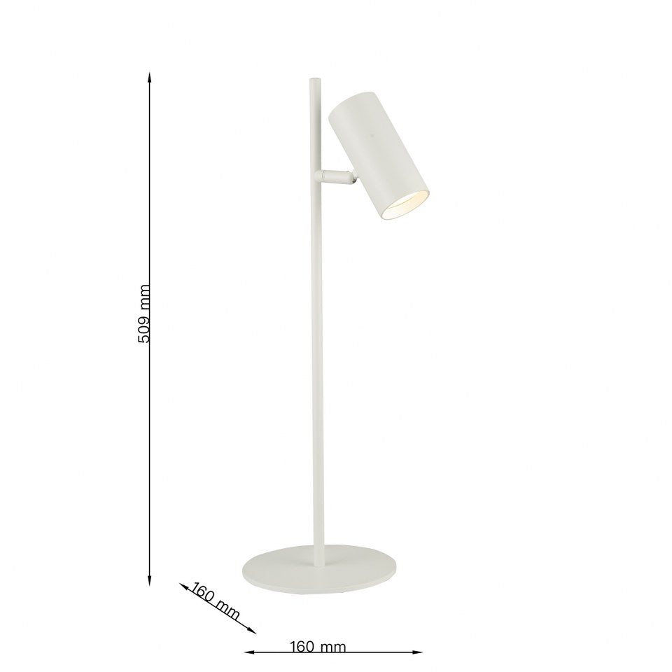 Lampara De Mesa Foco Moderno Blanco